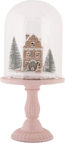 Perníková chalúpka v poklope na podstavci Ginger Led - Ø 17*36 cm / 2*AAA