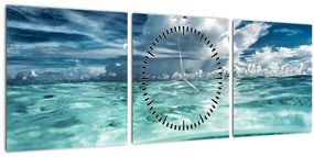 Obraz - Pohľad pod morskú hladinu (s hodinami) (90x30 cm)