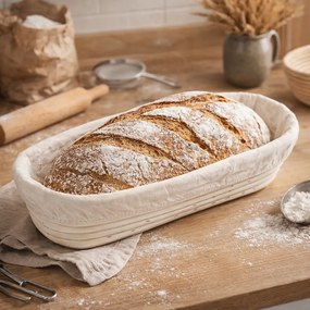 HOME ELEMENTS Ošatka oválna s látkovou vložkou, 35 x 14 cm x 7,5 cm, L