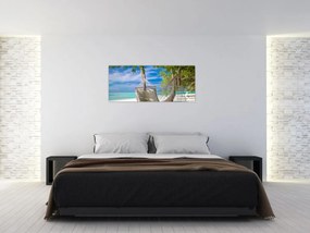 Obraz - Hojdacia sieť na pláži (120x50 cm)