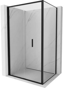 Mexen Exo, sprchovací kút so skladacími dverami 80 x 85 cm, 6mm číre sklo, čierny profil, 816-080-085-70-00