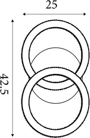 Searchlight 37122CP-LED stmievateľné stropné svietidlo PARAMETRE LED/24W/230V 3000K 25x42,5 cm