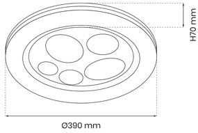Stropné LED svietidlo Bubbles, 1x LED 24w, 3000-6000k, ch