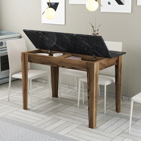 Jedálenský stôl (pre 4 osoby) Kika (Orech + Čierna). Vlastná spoľahlivá doprava až k Vám domov. 1073317