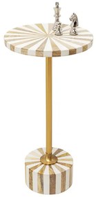 Domero príručný stolík zlatý/biely 25cm