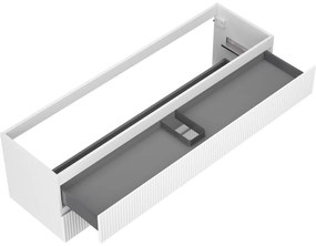 Mexen Rivel, kúpeľňová skrinka 160 cm, 2 zásuvky, drážkovaná, biela matná, 91A20-16047-2-BFF01