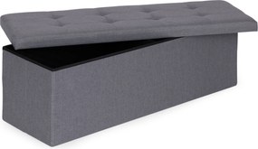 ModernHome Prešívaný úložný box puf 111x38 cm - tmavosivá ModernHome