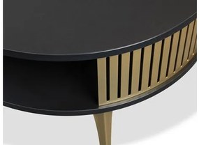 Konferenčný stolík Mozimo Gold, Farba: zlatá/čierny molet