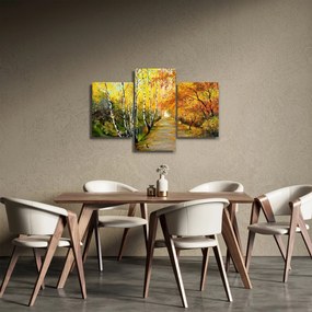 Obraz - Romantická alej pozdĺž vody, olejomaľba (90x60 cm)