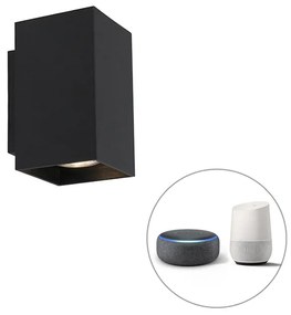 Moderné inteligentné nástenné svietidlo čierne vrátane 2 WiFi GU10 - Sandy