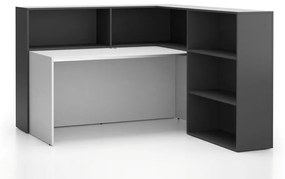 PLAN Rohová kancelárska zostava SEGMENT, pravá, biela / grafitová