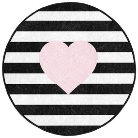 Čierno-biely detský koberec ø 100 cm Comfort – Mila Home