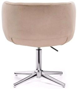 LuxuryForm DESIGN Kreslo MONTANA VELUR na striebornom kríži - latte