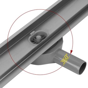 Rea Neox Pro, lineárny podlahový žľab 70 cm, grafitová, REA-G9152