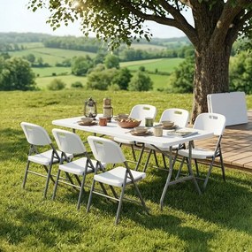 Cateringový/campingový set - stôl ESSEN + 6× stolička BERLIN