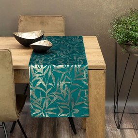 Dekorstudio Elegantný zamatový behúň na stôl BLINK 15 tmavotyrkysový Rozmer behúňa (šírka x dĺžka): 35x220cm