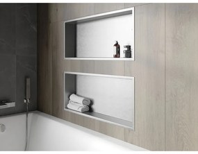 Mexen X-Wall-R, polička na zapustenie na obklad s golierom 75 x 30 cm, oceľová, 1910753010