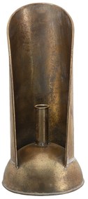 Zlatý antik kovový svietnik na úzku sviečku - Ø 16 * 35 cm