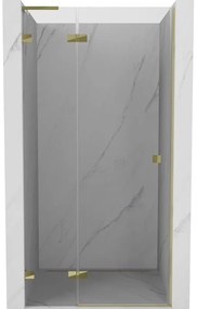 Mexen, Mexen Lunar L výklopné sprchové dvere ľavé 85 cm, transparentné, zlaté - 834L-085-000-50-00-L