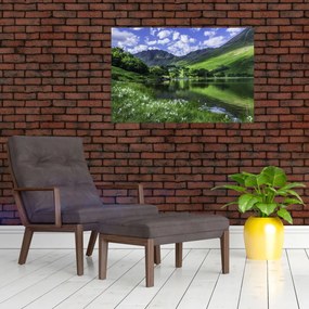 Obraz - Krajina s jazerom (90x60 cm)