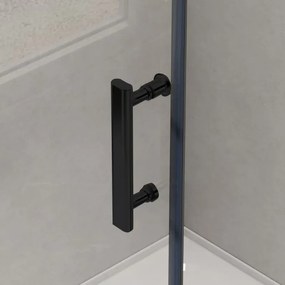 Erga Tucson, sprchový kút s posuvnými dverami 70(dvere) x 120(dvere) x 190 cm, 6mm číre sklo, čierny profil, ERG-S02-TUCSON-D070D120-CL-BK