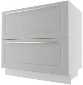 Kuchynská skrinka Emporium D2E/90 light grey stone/biela
