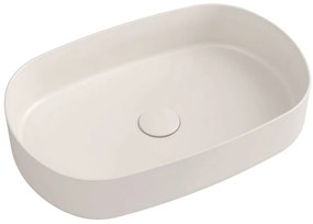 Sapho Sapho, INFINITY OVAL keramické umývadlo na dosku, 55x36 cm, Ivory, 10NF65055-2K