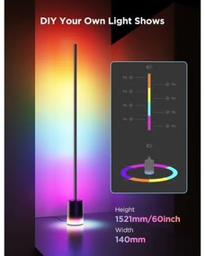 Govee - LED Stojacia lampa Smart MATTER LED RGBICWW Wi-Fi + DO