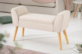 Krásna dizajnová lavica Scarlett 90 cm – v jemnej béžovej látke