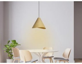 Drevený luster na lanku 1xE27/60W/230V pr. 33 cm masív/dub/kaučukovník