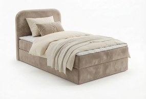 Čalúnená posteľ boxspring FORENA 90x200 cm béžová Matrac: Bonell pružinová matrac