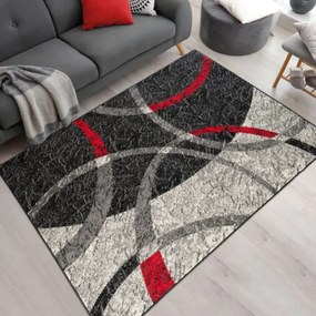 Koberec QMEGA PP CRM T157A čierny / červený