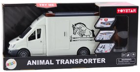 LEAN TOYS Prepravné auto na kone, svetlá, zvuk - biela