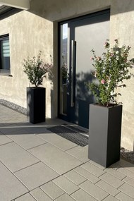 Kvetináč BLOCK, sklolaminát, výška 75 cm, antracit