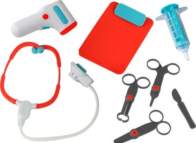 LEAN Toys Súprava malého doktora lekársky vozík RTG EKG svetlá zvuk 36 ks