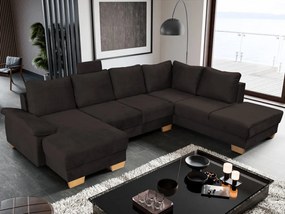 Sedacia súprava Chivas, tvar pravé U, temne hnedá látka