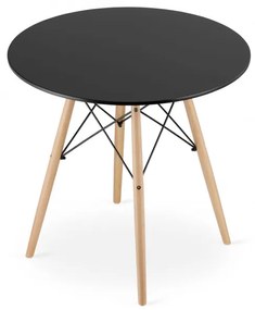 Okrúhly stôl TODI 80 cm čierny