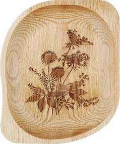 AMADEA Drevená miska obdĺžnik s gravírom, masívne drevo, 23,5 cm
