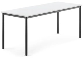 Stôl SONITUS, 1800x700x720 mm, HPL - biela, antracit