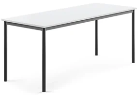 Stôl SONITUS, 1800x700x720 mm, HPL - biela, antracit