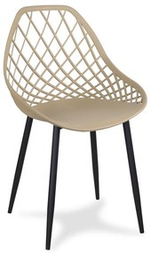 Dekorstudio Jedálenská stolička OSLO béžová na čiernych kovových nohách