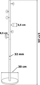 Předsíňový věšák ALGER zlatý