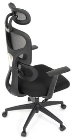 Kancelárska ergonomická stolička GRANT - sieť, látka, čierna