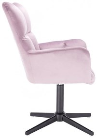 LuxuryForm DESIGN Kreslo AURORA VELUR na čiernom kríži - levanduľa
