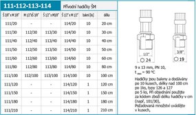 Novaservis, Nerezová hadička Š3/8" x M1/2"-60cm, PWS215