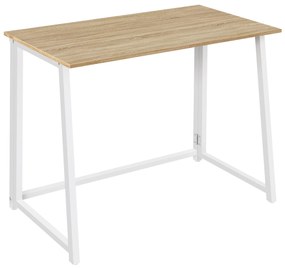 Set do pracovne ZARIMO stôl 80x40 cm biely + kreslo AVOLA VELVET vínové