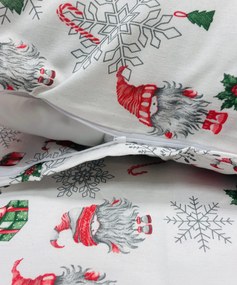 Obliečky bavlnené Vianočné Merry Christmas white 200x140cm+90x70cm TiaHome