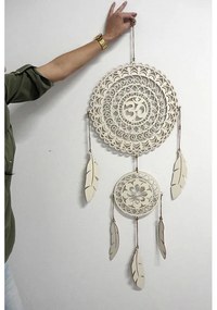 Drevený lapač snov OM Mandala - Boho dekorácia na stenu I SENTOP PR0001
