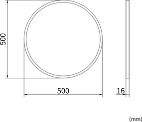 Erga Round, okrúhle zrkadlo 50cm, zlatý rám, ERG-V01-ROUND-5050-GD
