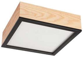 Lamkur Stropné svietidlo NATURAL SQUARE 2xE27/15W/230V 31x31 cm borovica/čierna LA48840